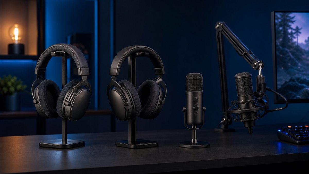 Styled gaming audio and microphones selection