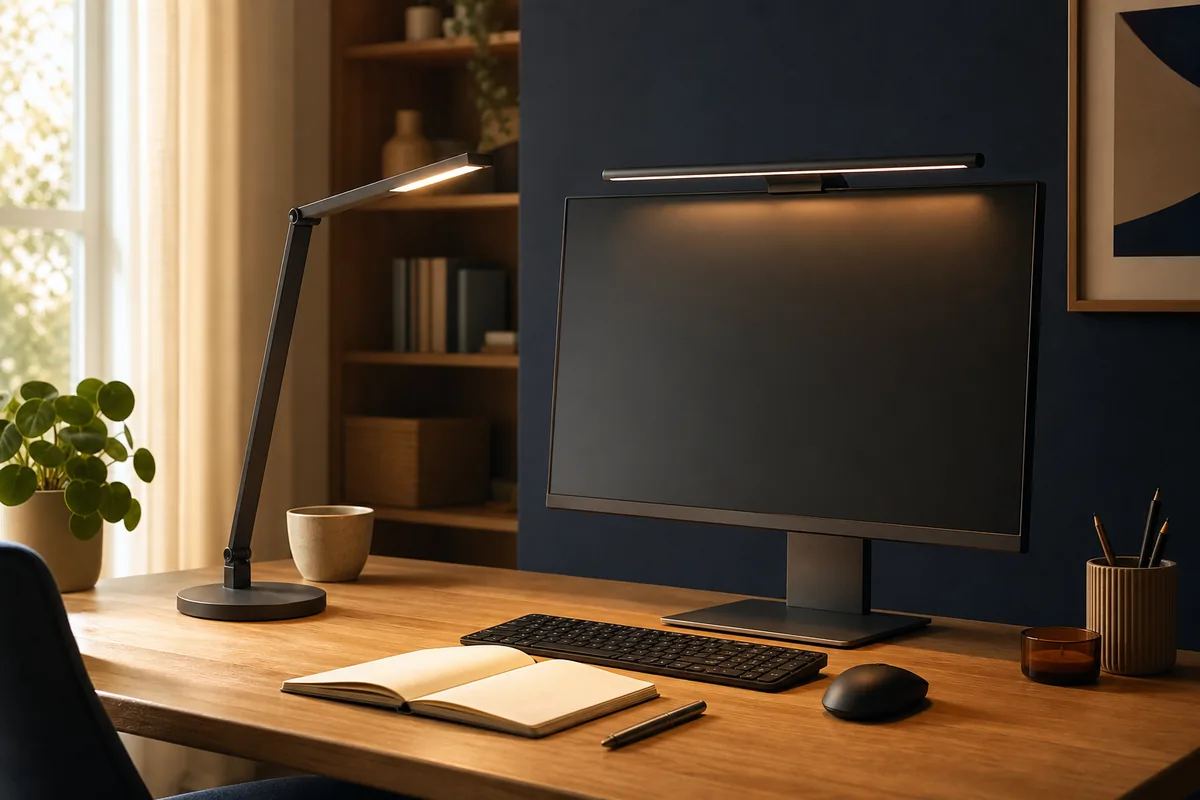 Styled desk lighting selection